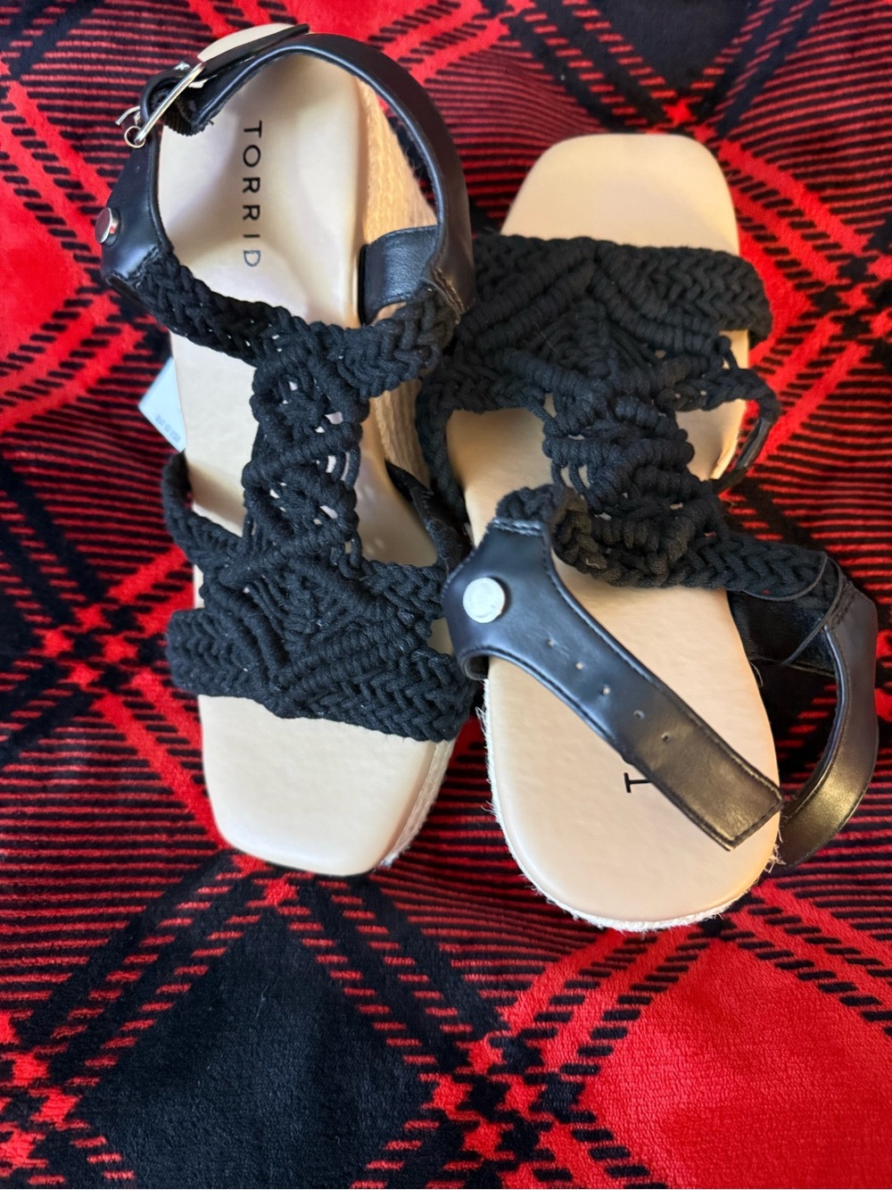 torrid Black Braided Platform Sandals